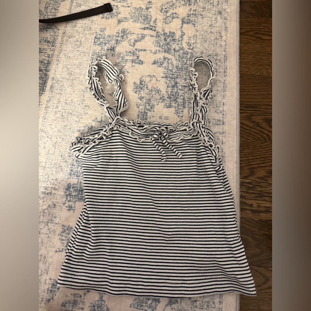Maeve Black and White Striped Camisole